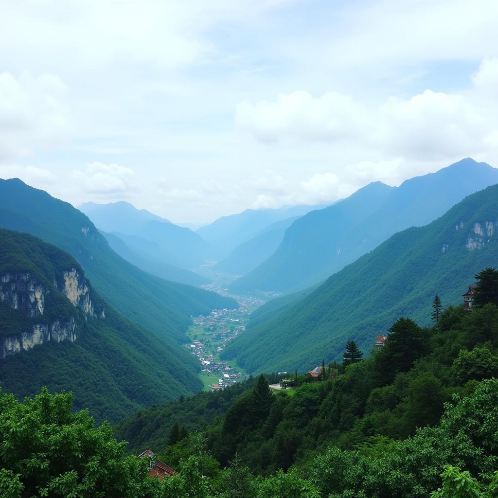 Cảnh quan xung quanh khách sạn Đá Vàng Hà Giang