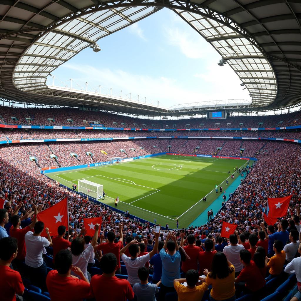 Khán giả cổ vũ cho trận đấu Hàn Quốc vs Uruguay