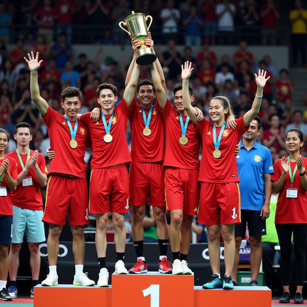 Award ceremony for men's football at SEA Games 32