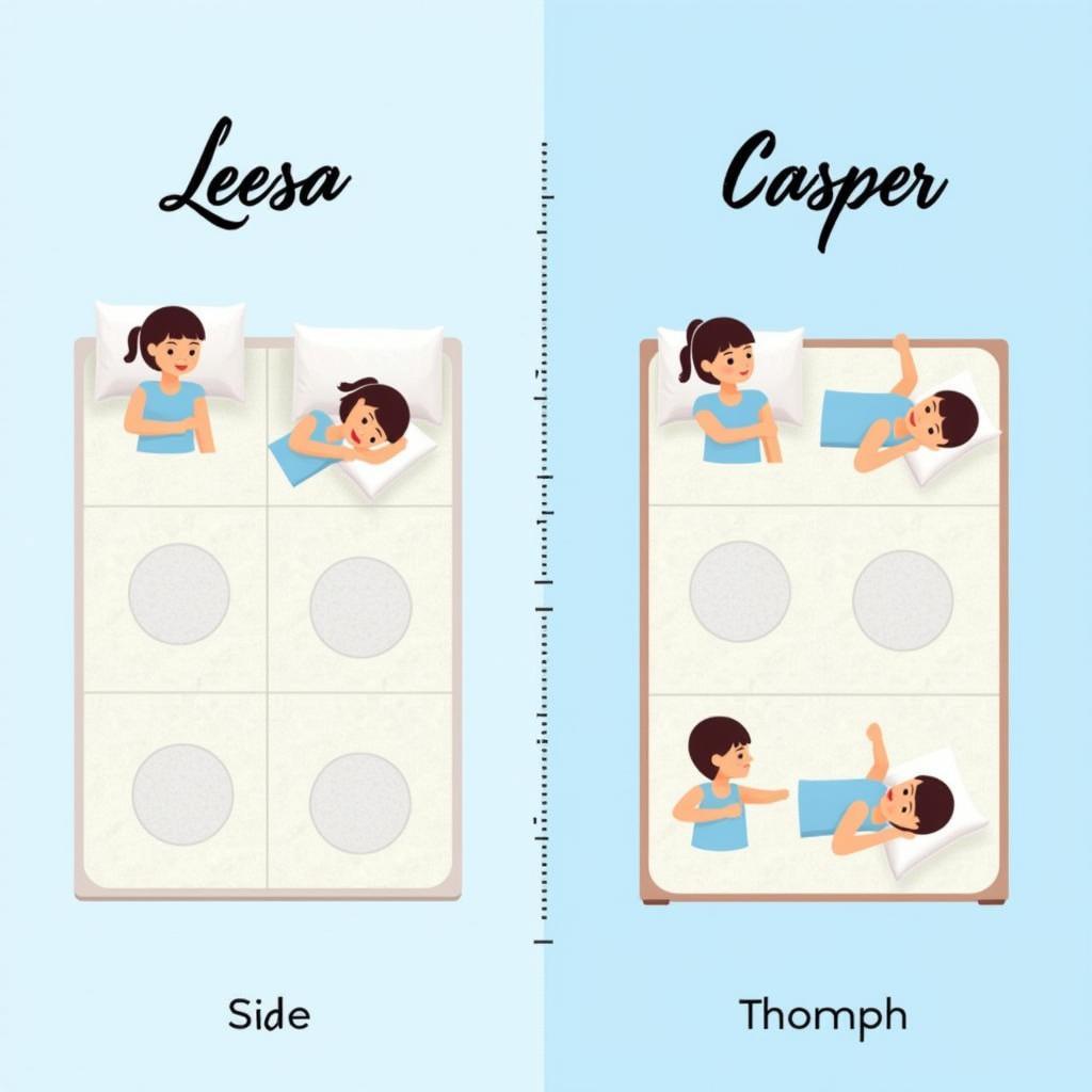 So sánh độ cứng và cảm giác nằm của nệm Leesa và Casper