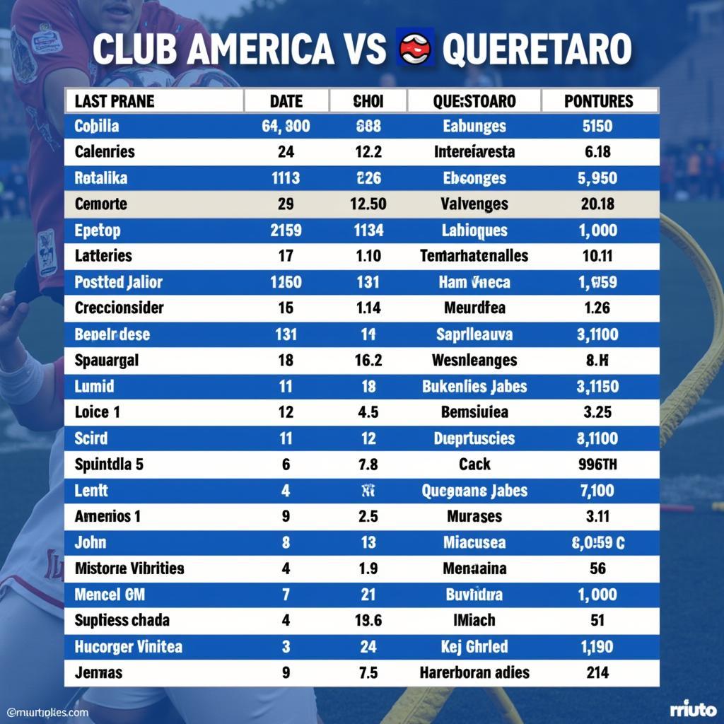 Lịch sử đối đầu giữa Club America và Queretaro