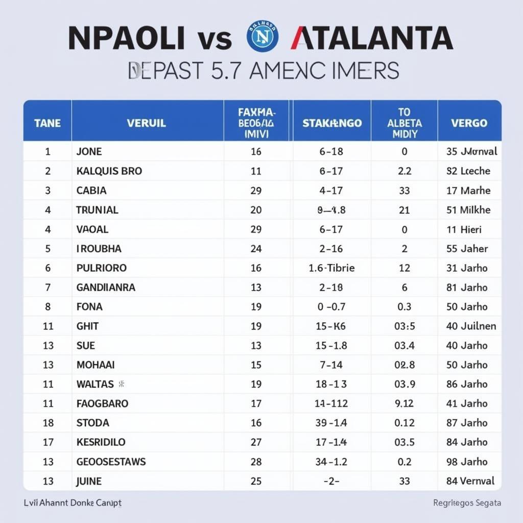 Lịch sử đối đầu Napoli vs Atalanta