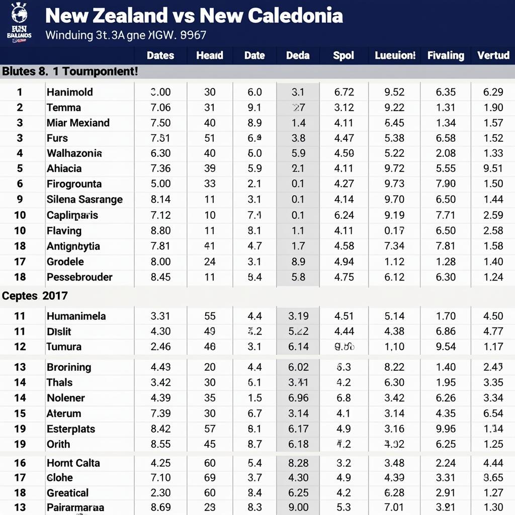 Lịch sử đối đầu New Zealand vs New Caledonia