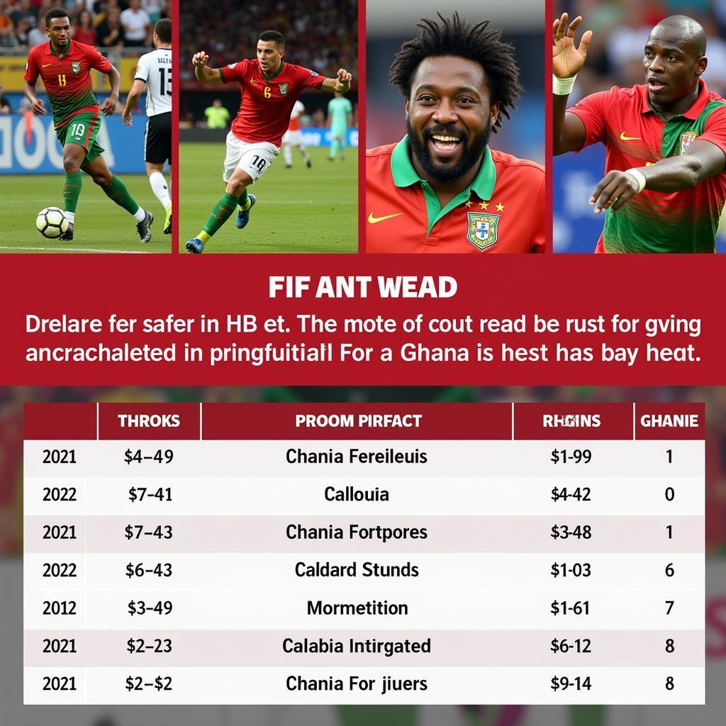 Lịch sử đối đầu Nha vs Ghana