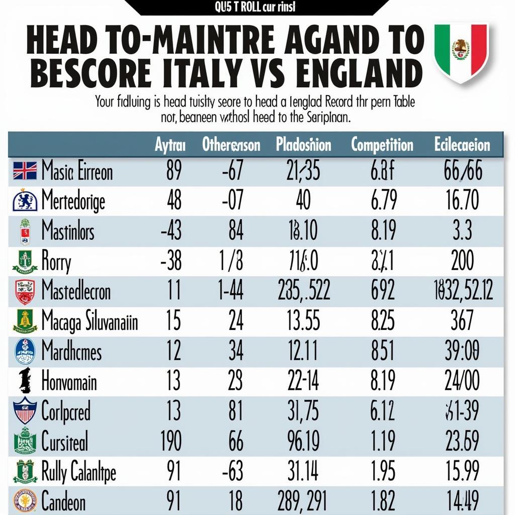 Italy vs England Head-to-Head History