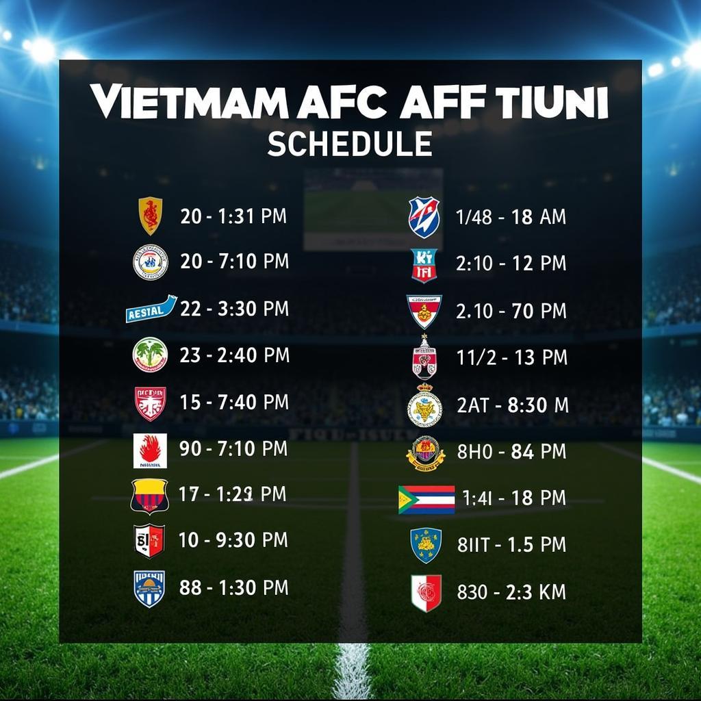 Lịch thi đấu bóng đá Việt Nam AFF Cup hiện đại