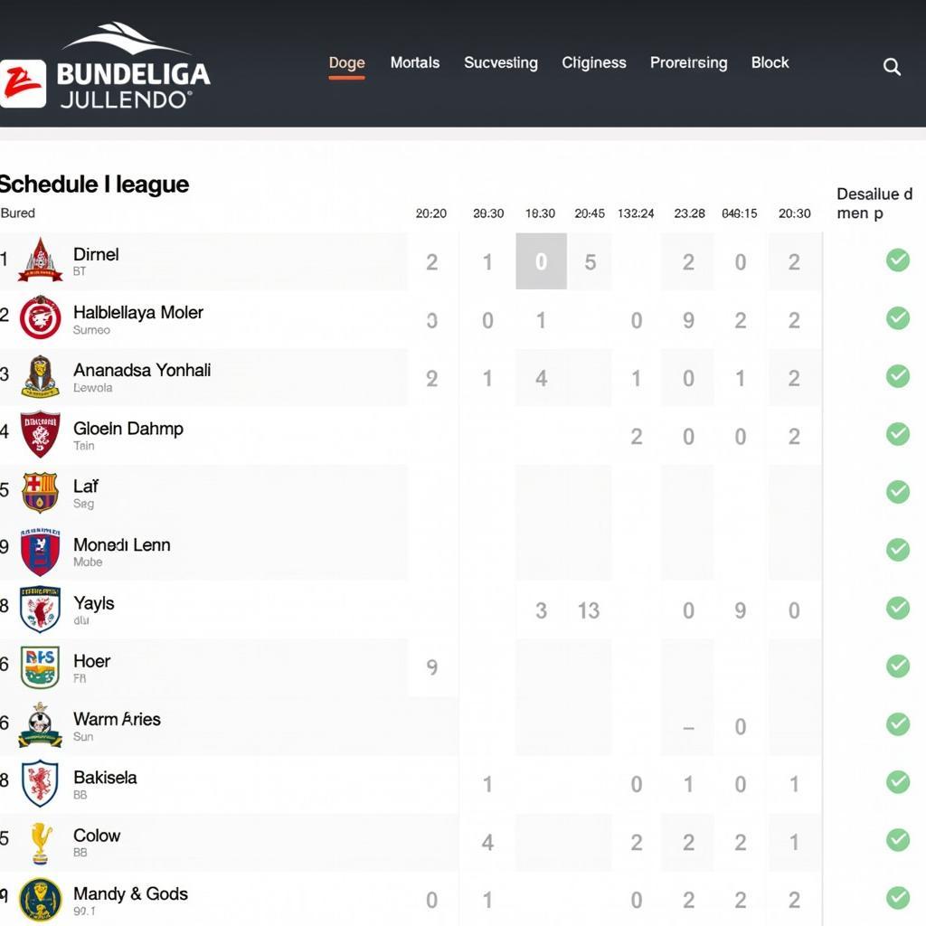 Bundesliga Schedule