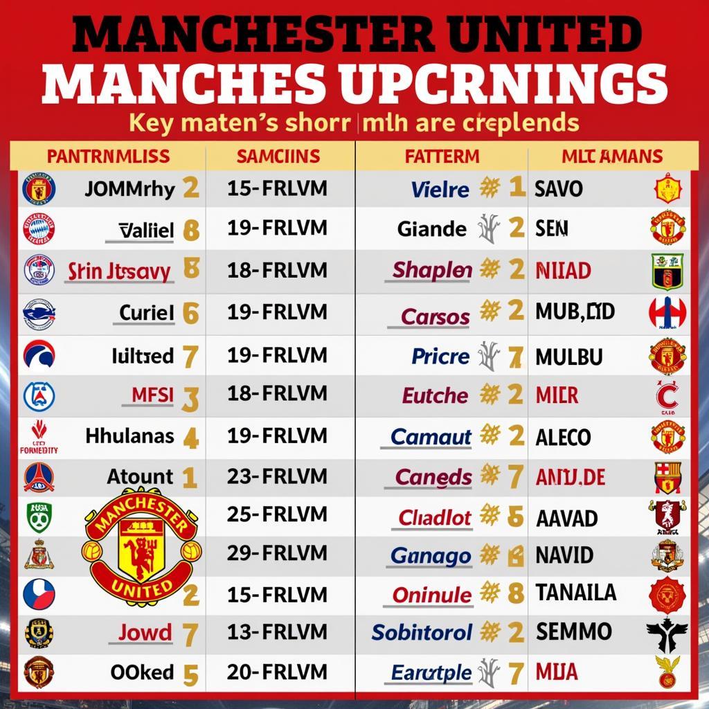 Lịch Thi Đấu Manchester United