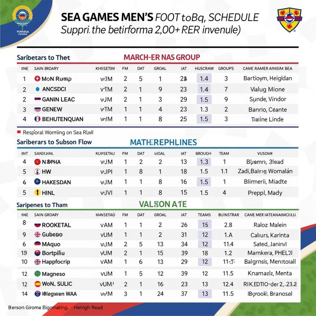 Lịch Thi Đấu Bóng Đá Nam SEA Games 32 -  Chi tiết về các trận đấu, bảng xếp hạng và thông tin đội tuyển