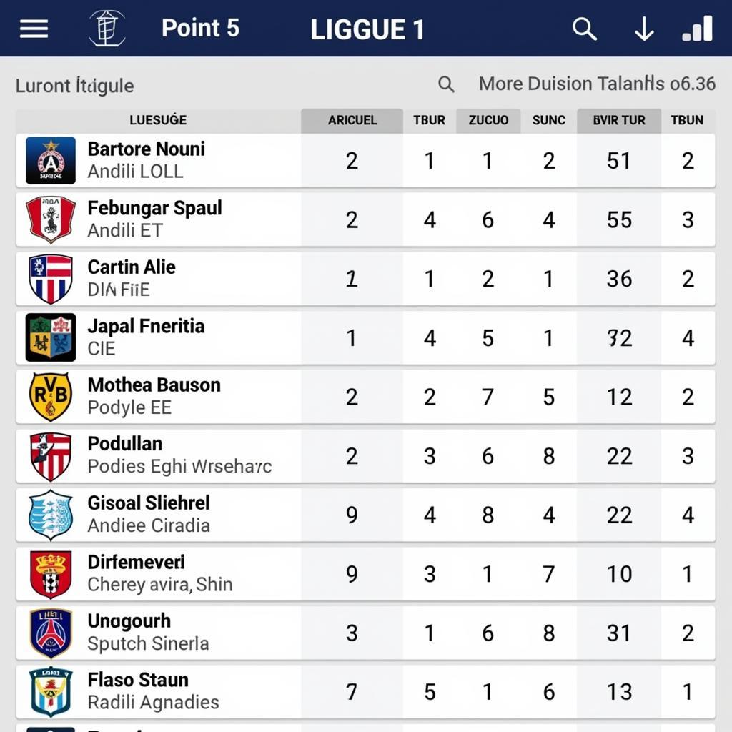 Bảng xếp hạng Ligue 1