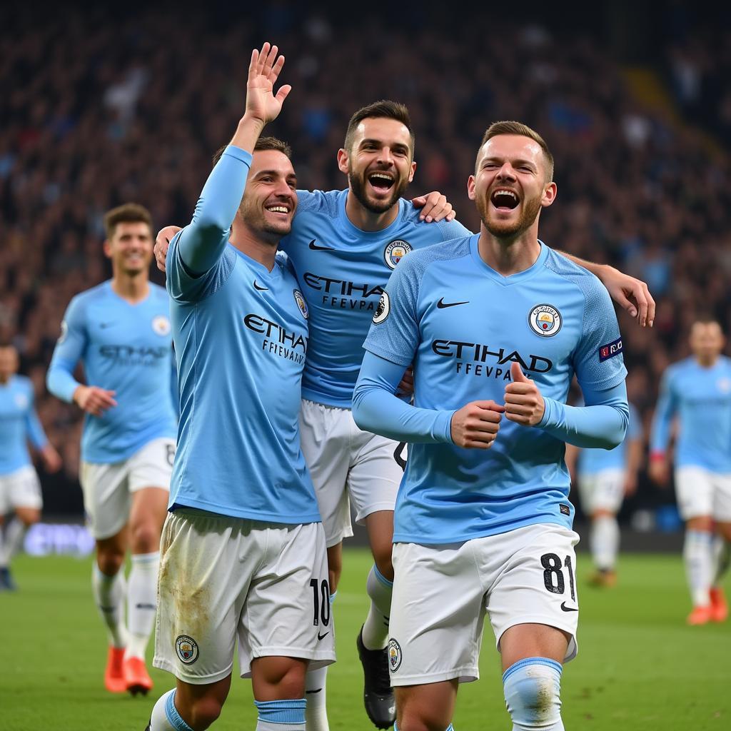 Manchester City ăn mừng chiến thắng