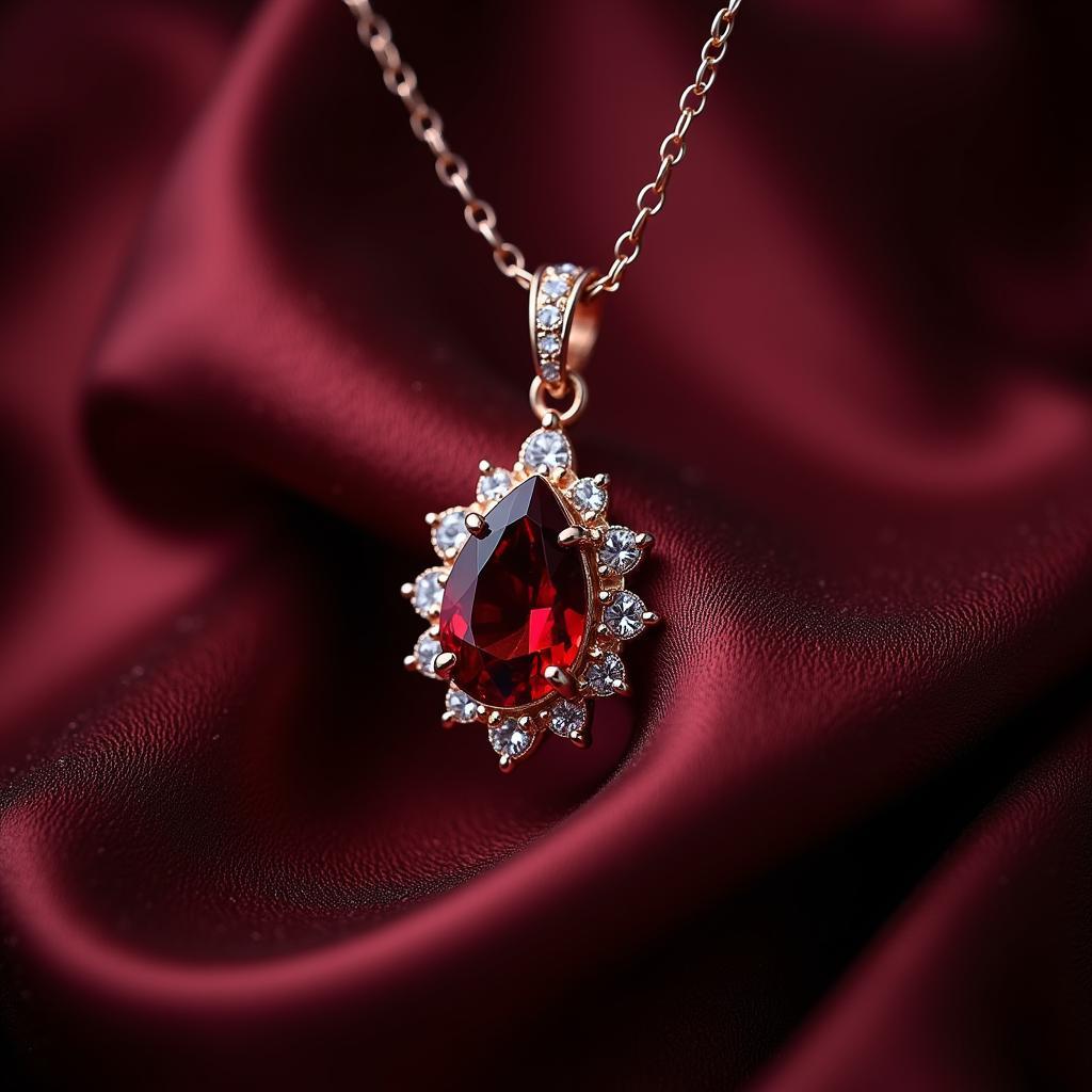 Mặt dây chuyền đá Garnet