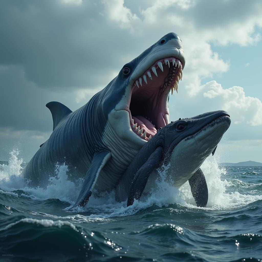 Megalodon tấn công cá voi