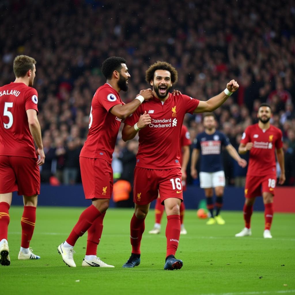 Mohamed Salah ghi bàn thắng mở tỉ số cho Liverpool từ chấm phạt đền