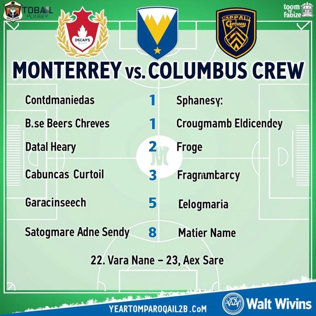 Monterrey vs Columbus Crew: đội hình ra sân