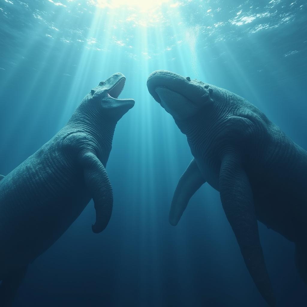 Mosasaurus vs Megalodon đối đầu