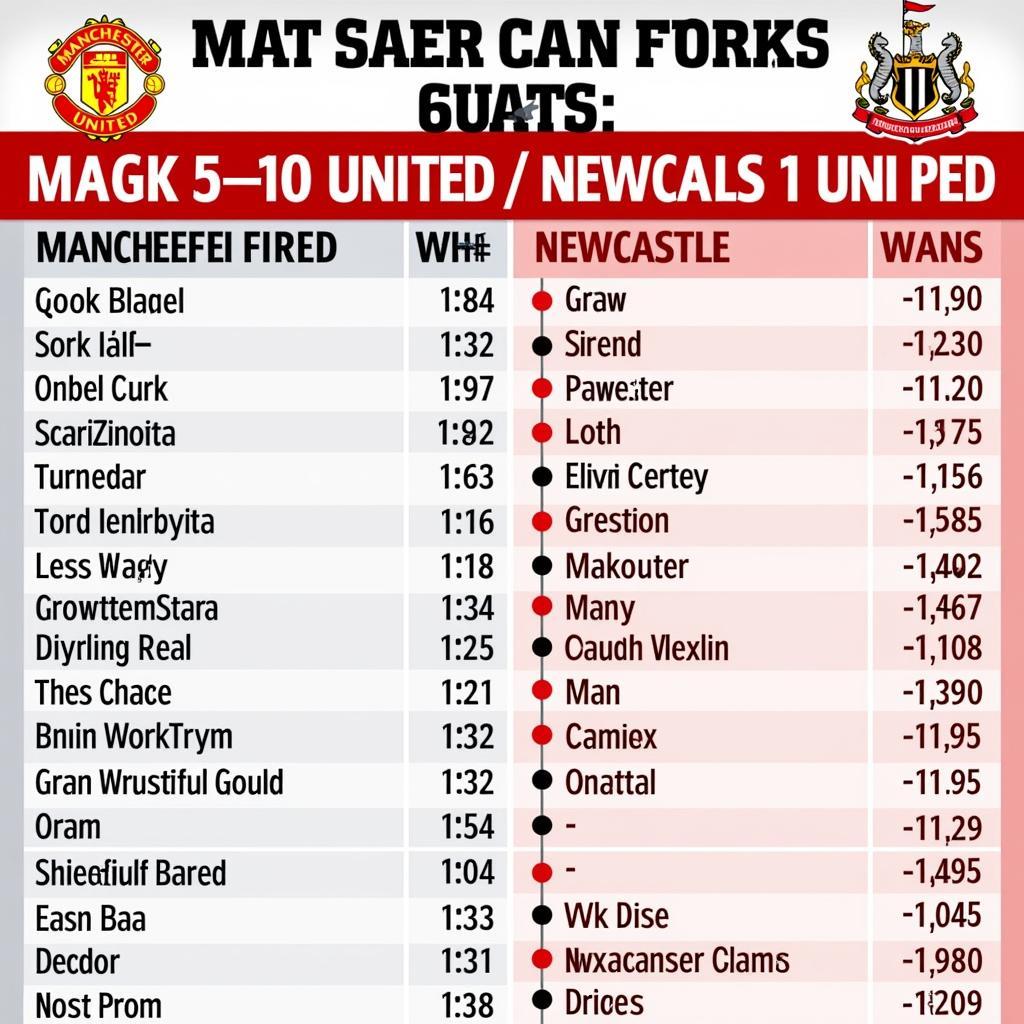 Phong độ gần đây của MU và Newcastle