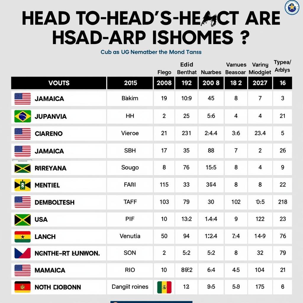 Lịch sử đối đầu Mỹ vs Jamaica