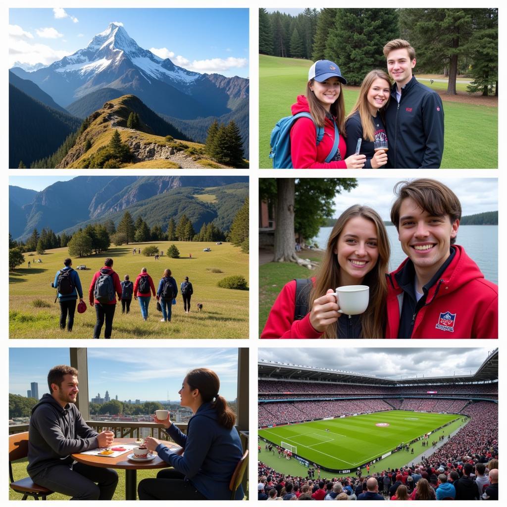 Students enjoying outdoor activities and city life in New Zealand and Australia.