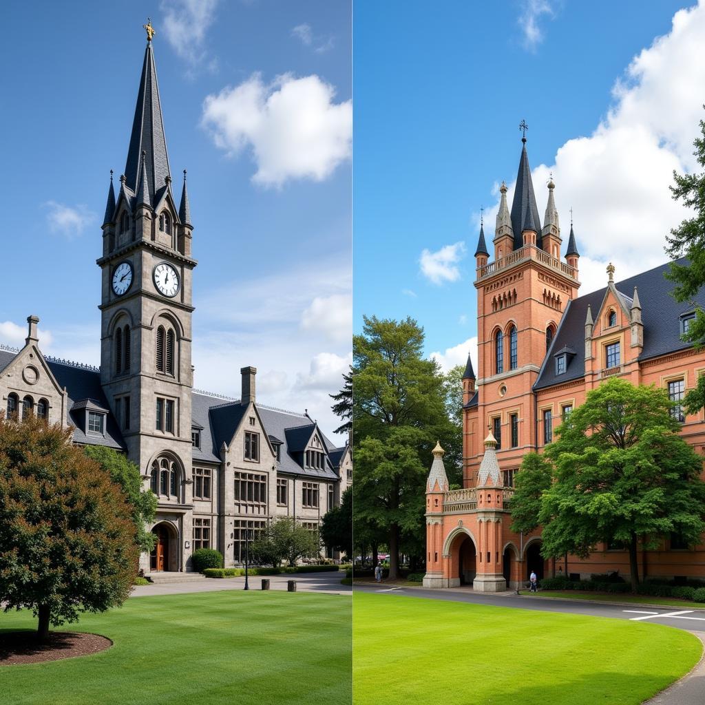 Modern university campuses in New Zealand and Australia