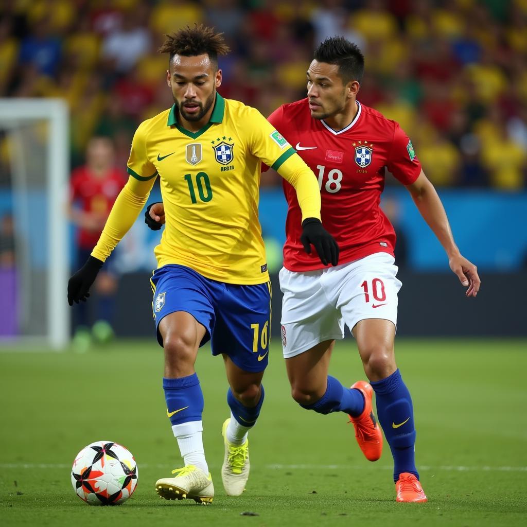 Neymar controlling the ball