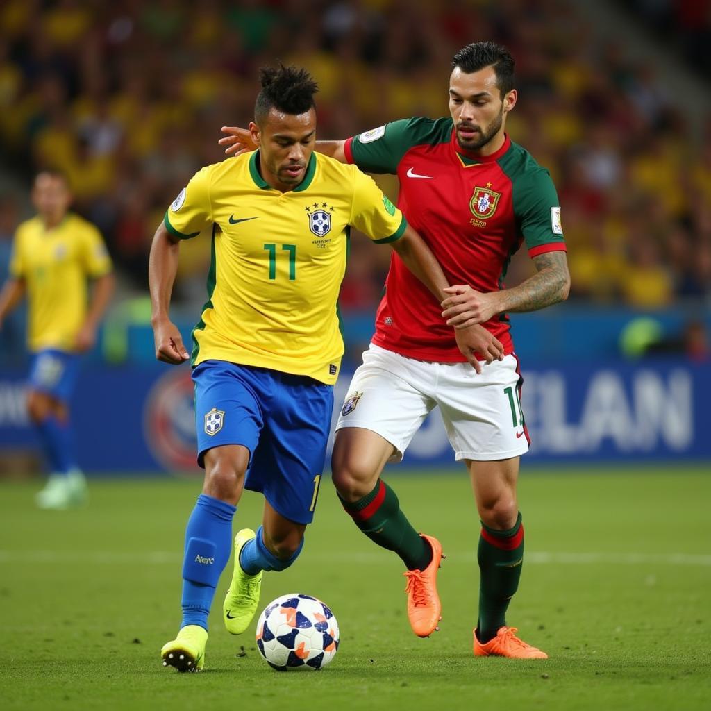 Neymar và Bruno Fernandes đối đầu tại World Cup