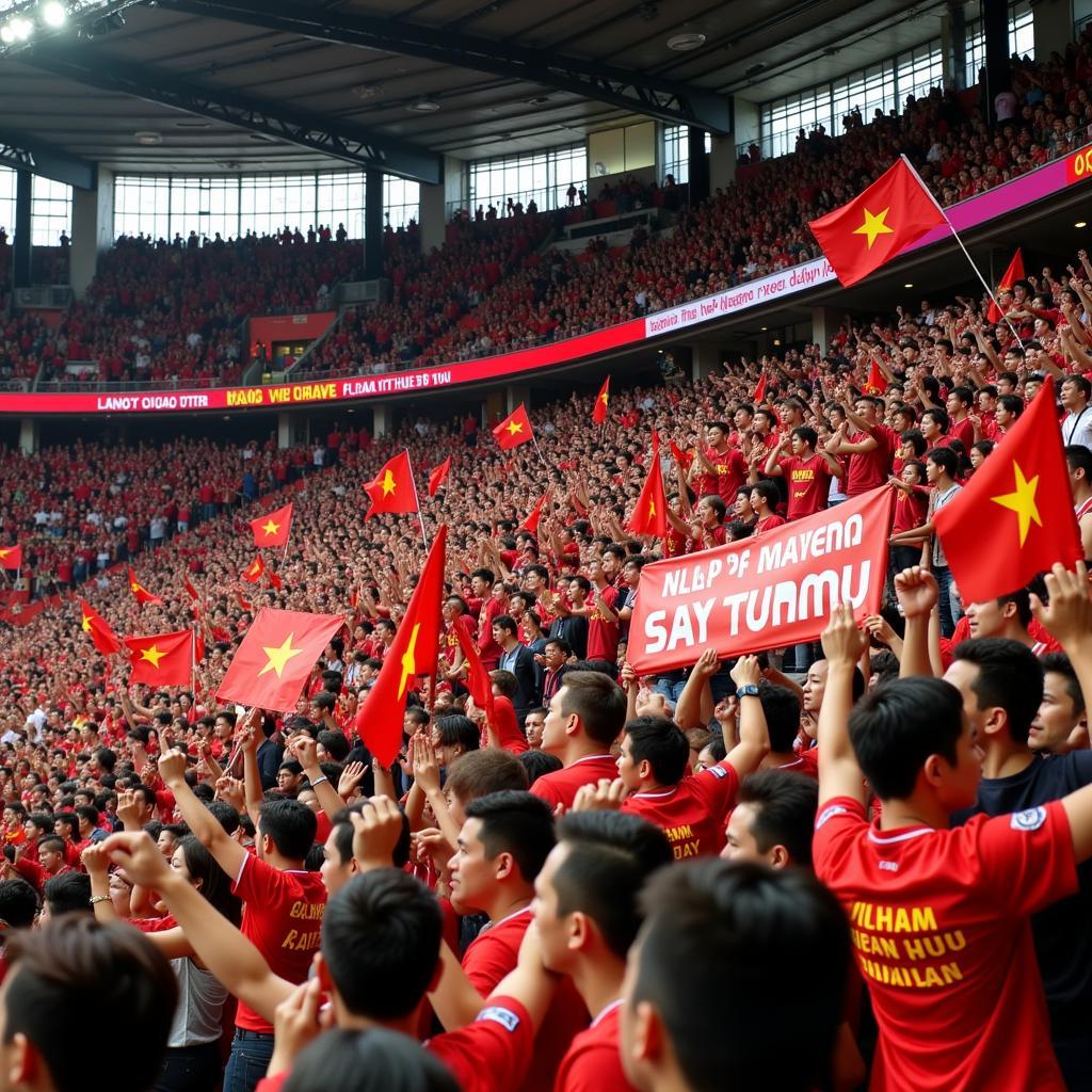 Vietnamese fans celebrate victory