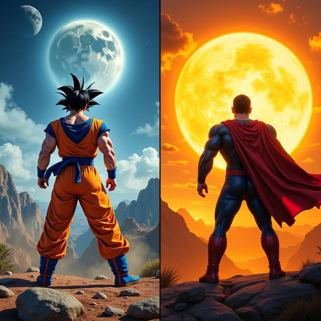 So sánh nguồn gốc sức mạnh Goku và Superman