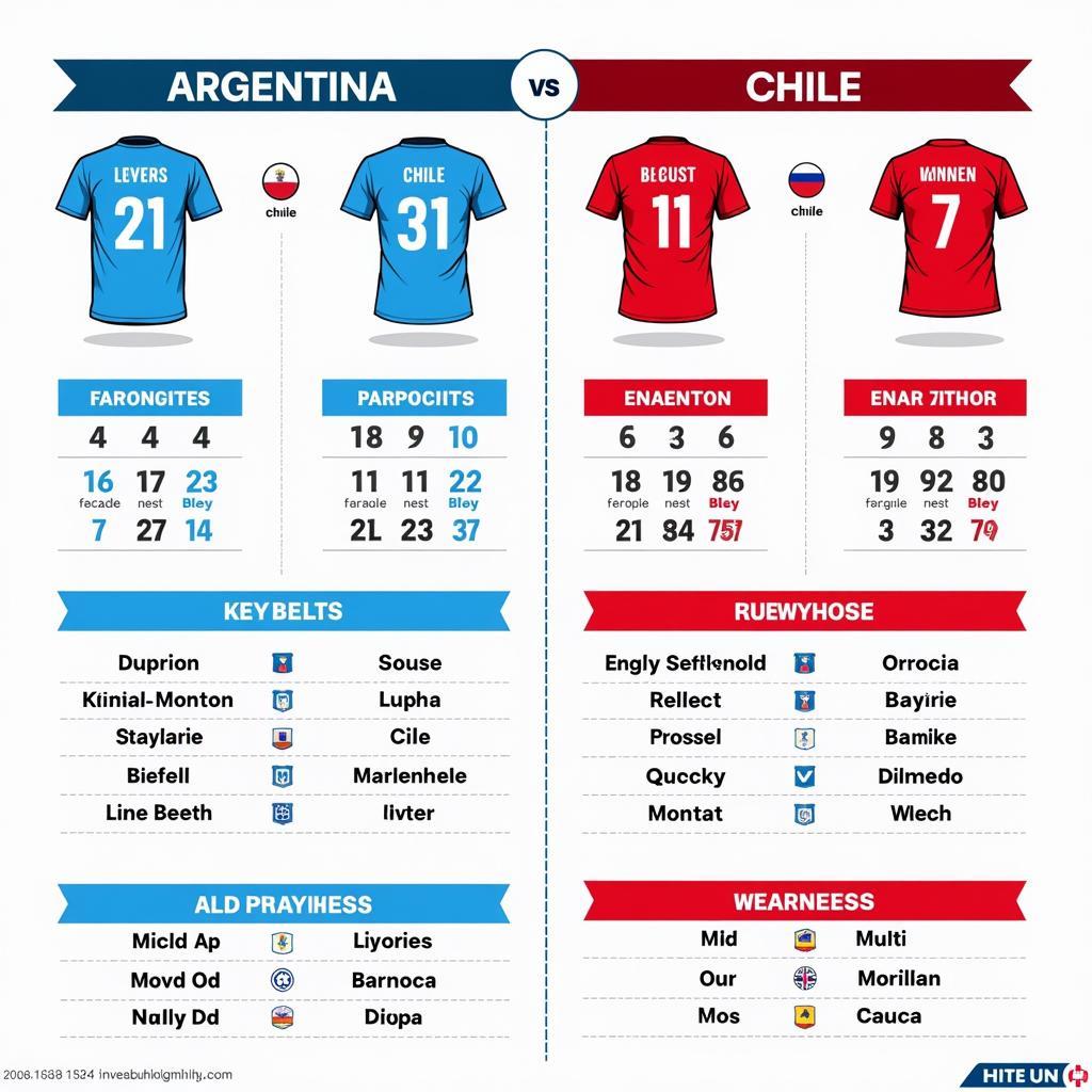 So sánh lực lượng Argentina vs Chile