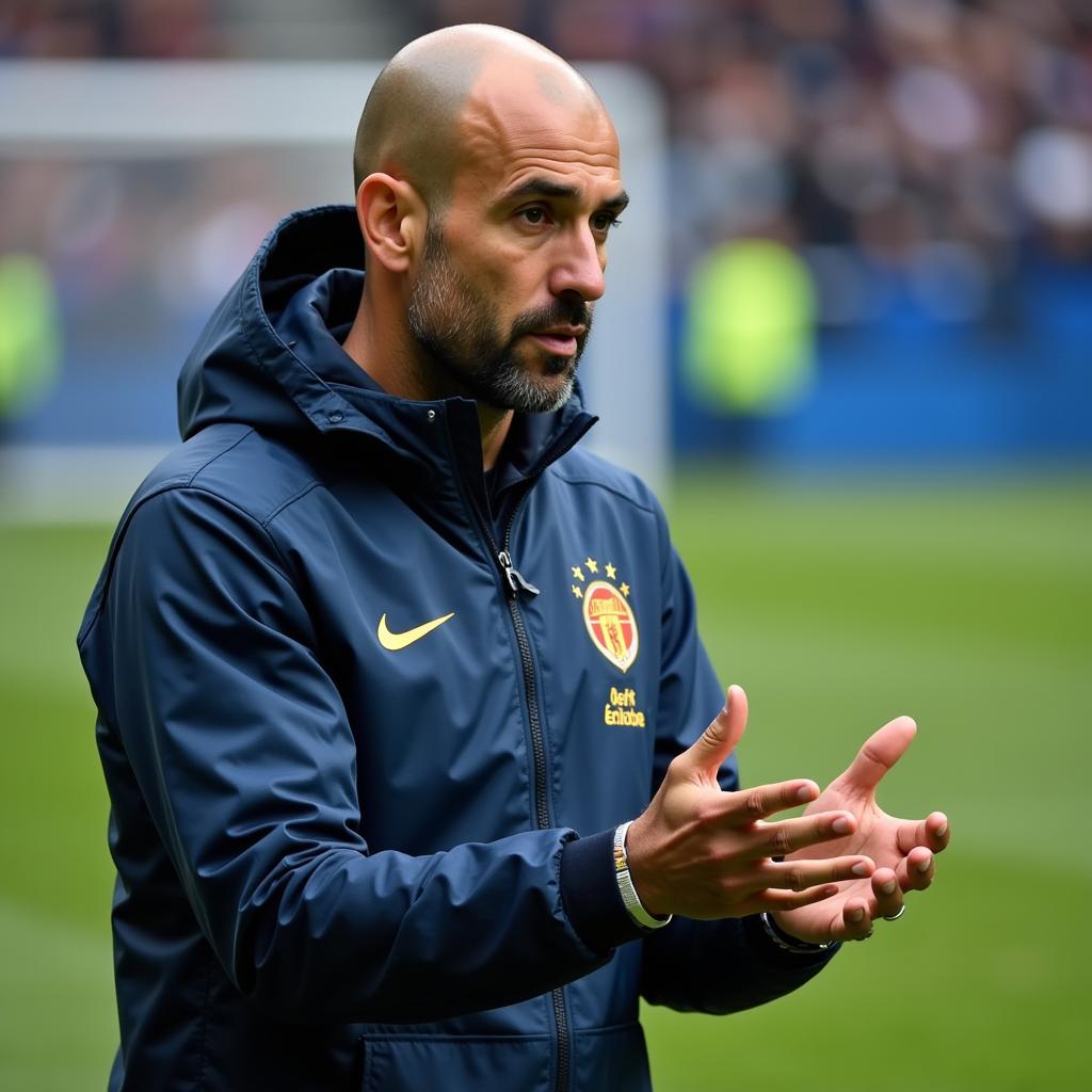 Pep Guardiola chỉ đạo chiến thuật