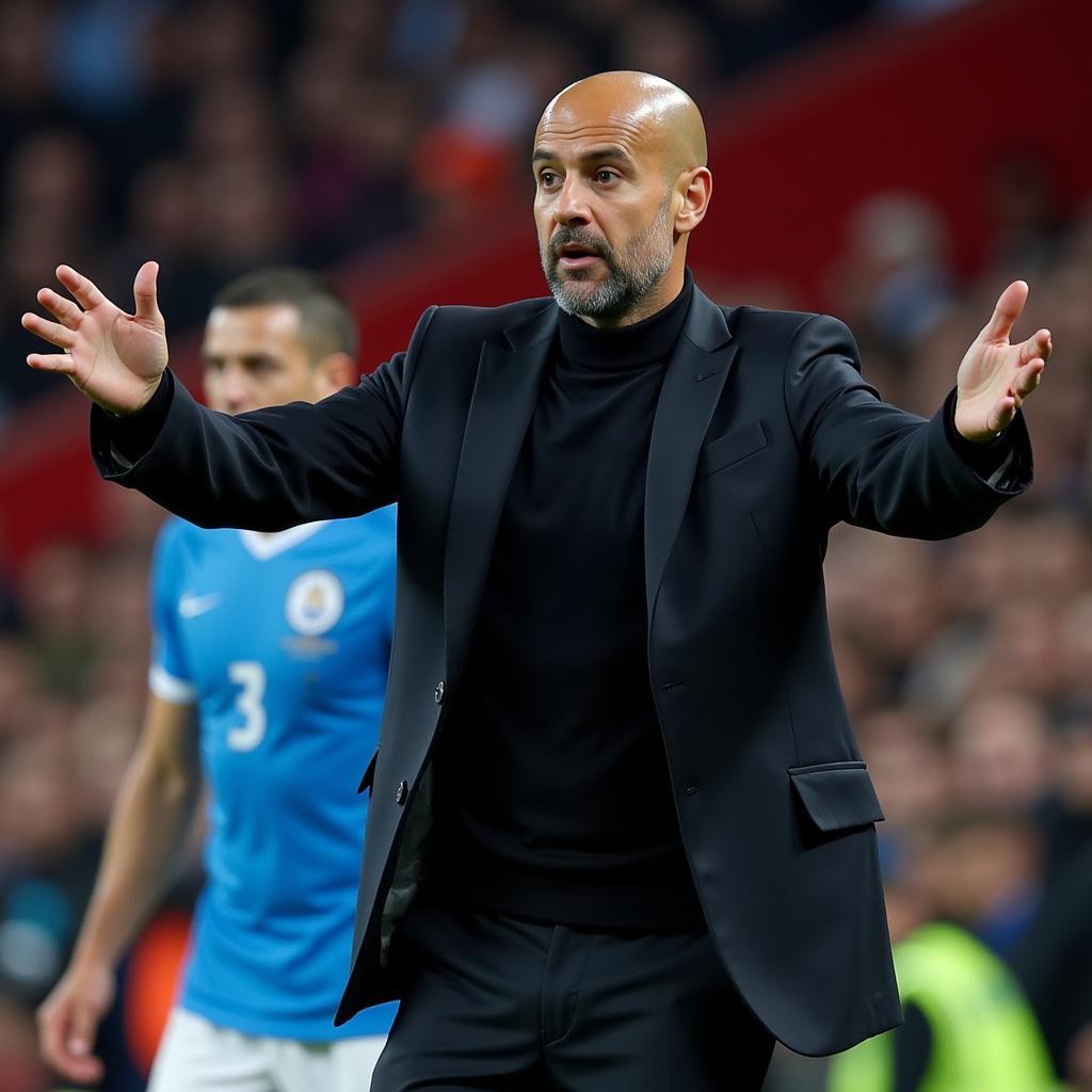 Pep Guardiola chỉ đạo chiến thuật