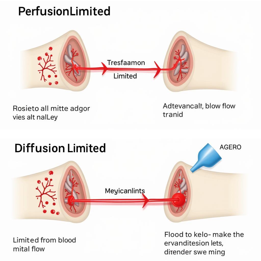 So sánh lưu lượng máu trong Perfusion Limited và Diffusion Limited