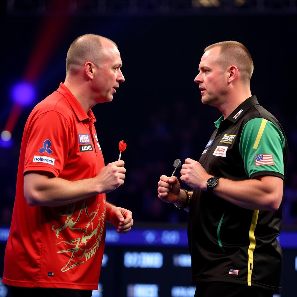 Peter Wright và Michael van Gerwen đối đầu tại Premier League