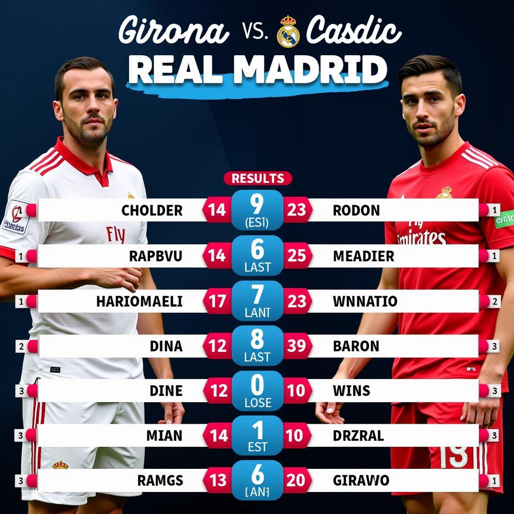 Phong độ gần đây Girona Real Madrid