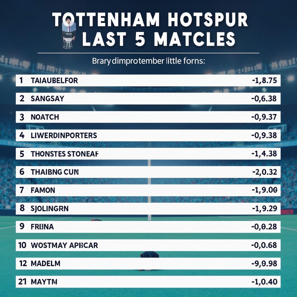 Phong độ gần đây Tottenham