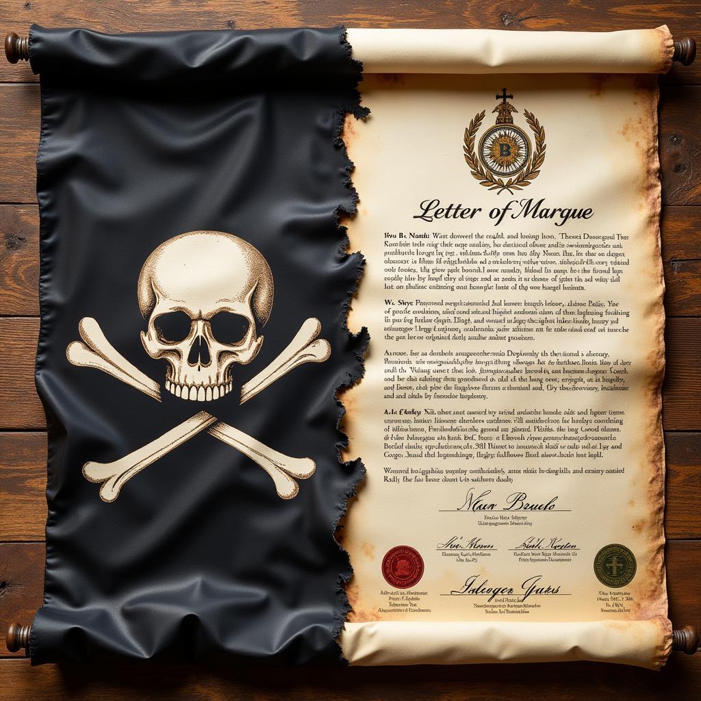 Legal documents differentiating pirates and corsairs