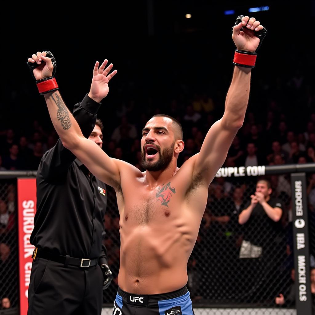 Ponzinibbio celebrates his victory over Magny.