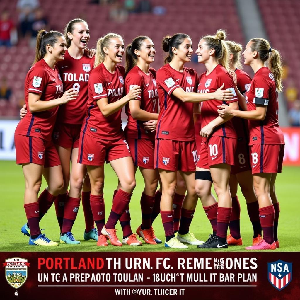 Các cầu thủ Portland Thorns ăn mừng chiến thắng