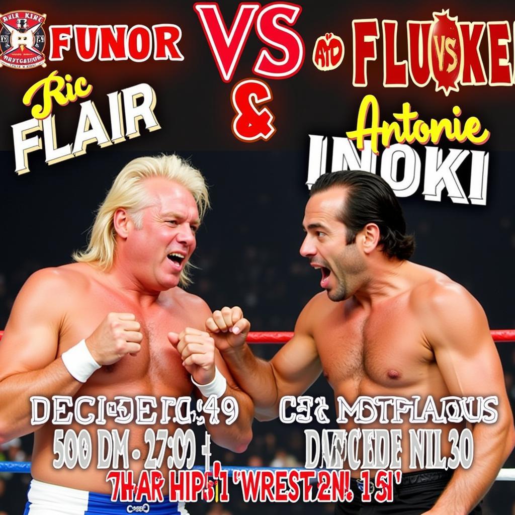 Poster quảng bá trận đấu Ric Flair vs Inoki