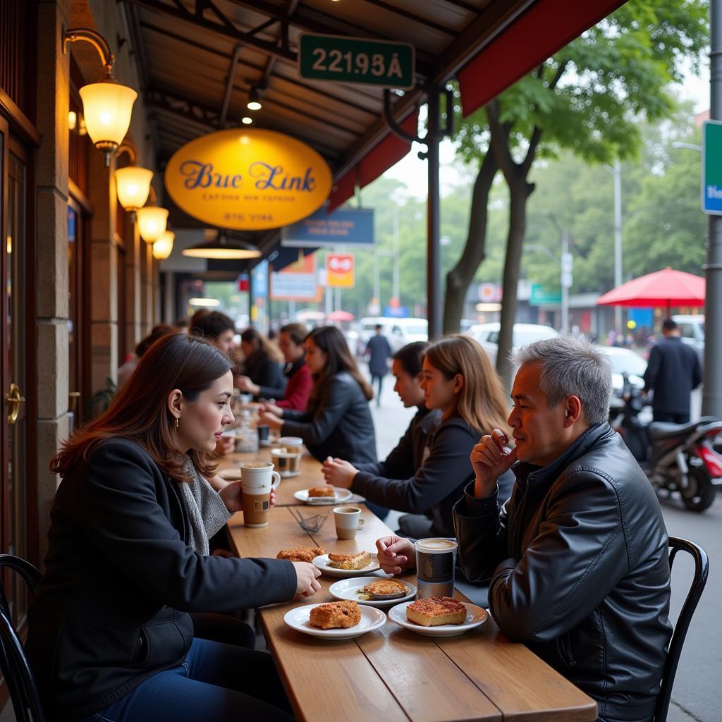 Quán cafe đen đá Hàm Nghi đông khách