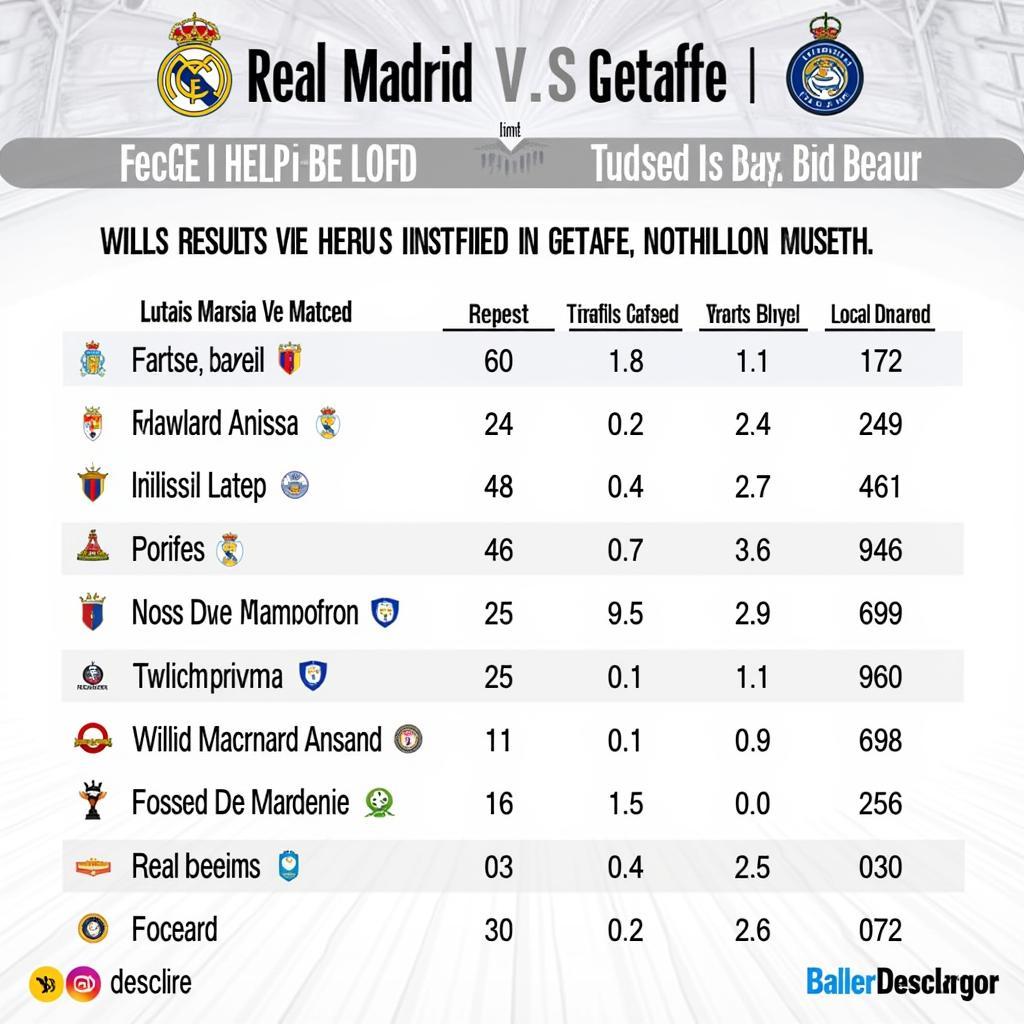 Lịch sử đối đầu giữa Real Madrid và Getafe