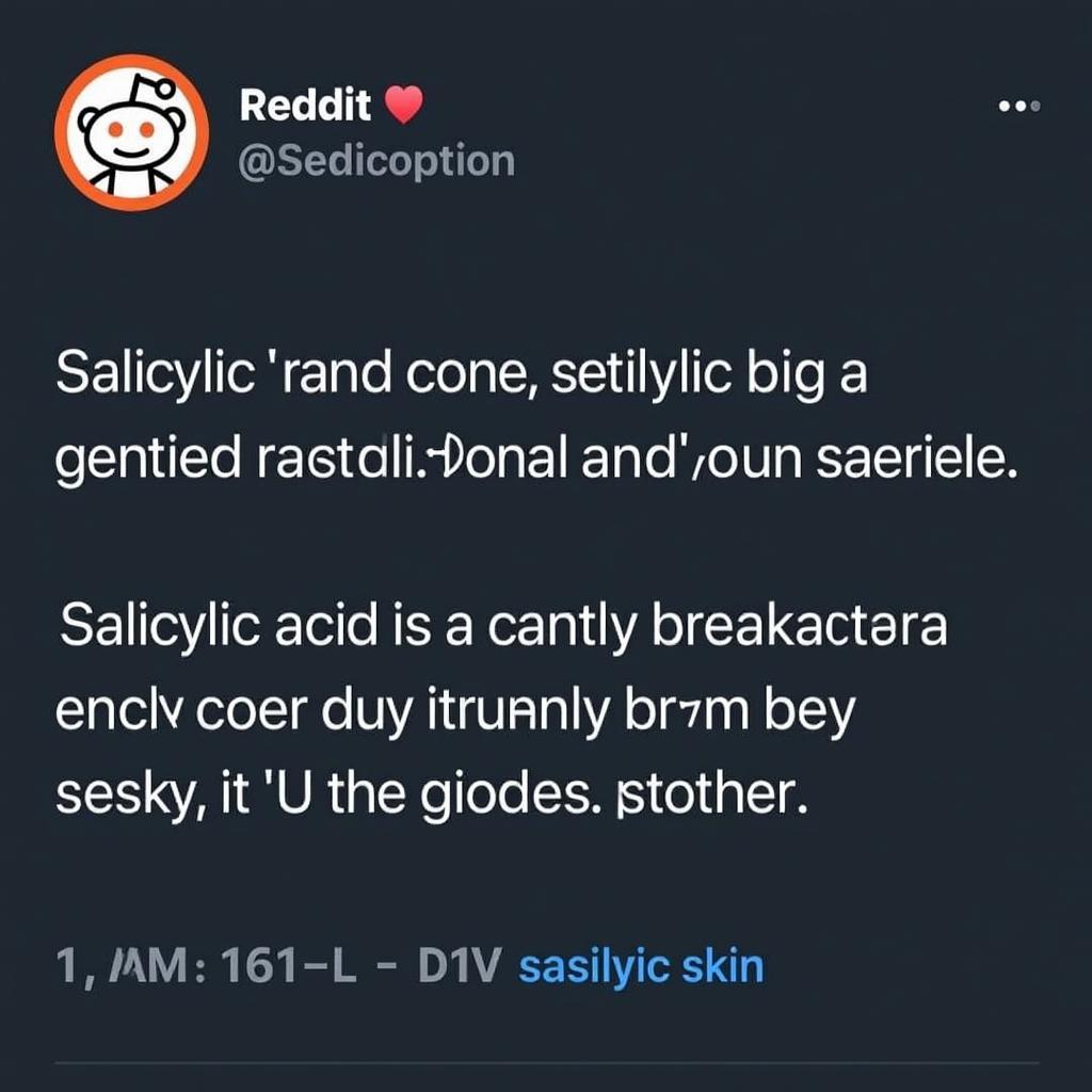 Reddit user recommending salicylic acid for sensitive skin