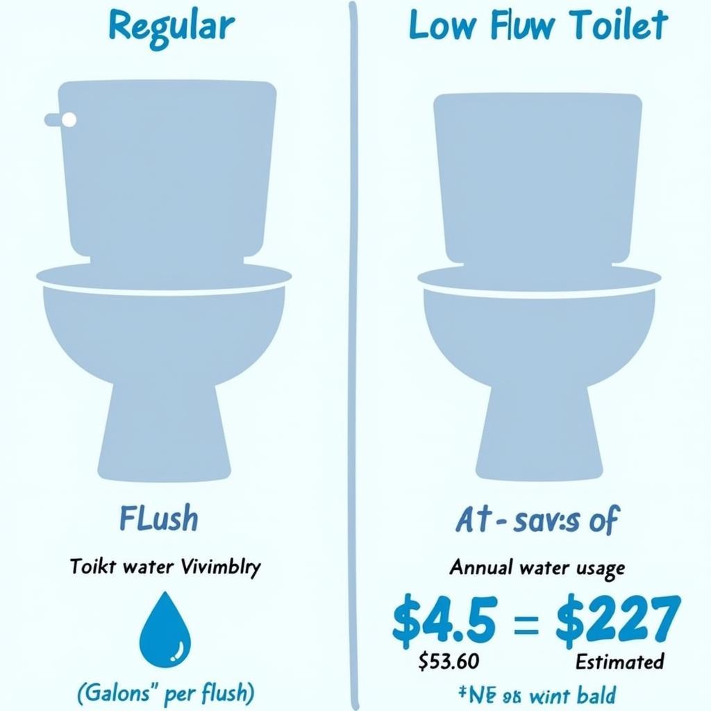 Water Consumption Comparison: Regular Toilet vs. Low Flow Toilet