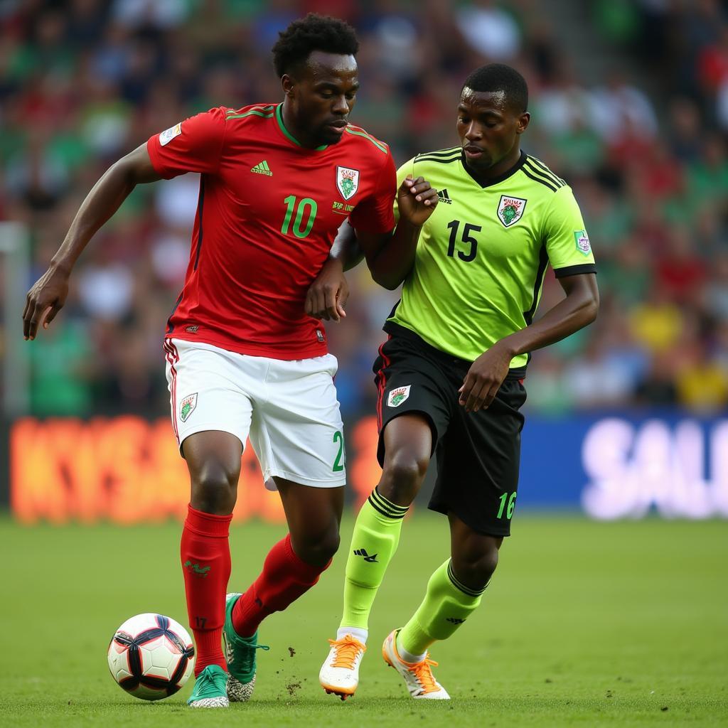 Sadio Mané và Gabadinho Mhango đối đầu trong trận Senegal vs Malawi