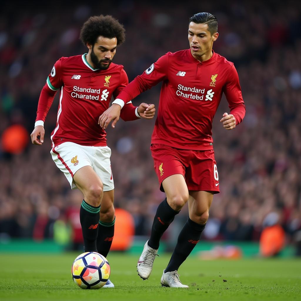 Mohamed Salah và Cristiano Ronaldo