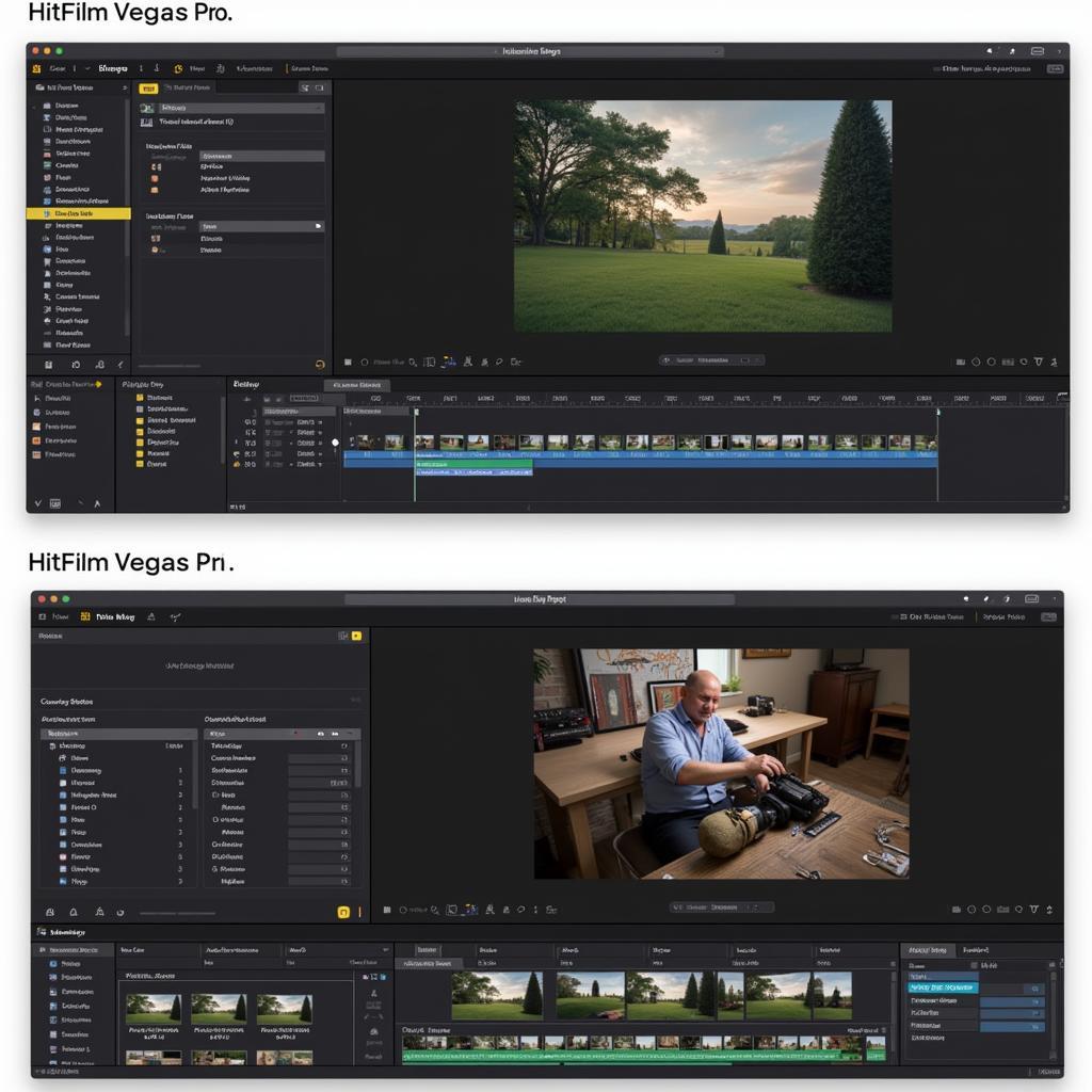 So sánh giao diện HitFilm và Vegas Pro