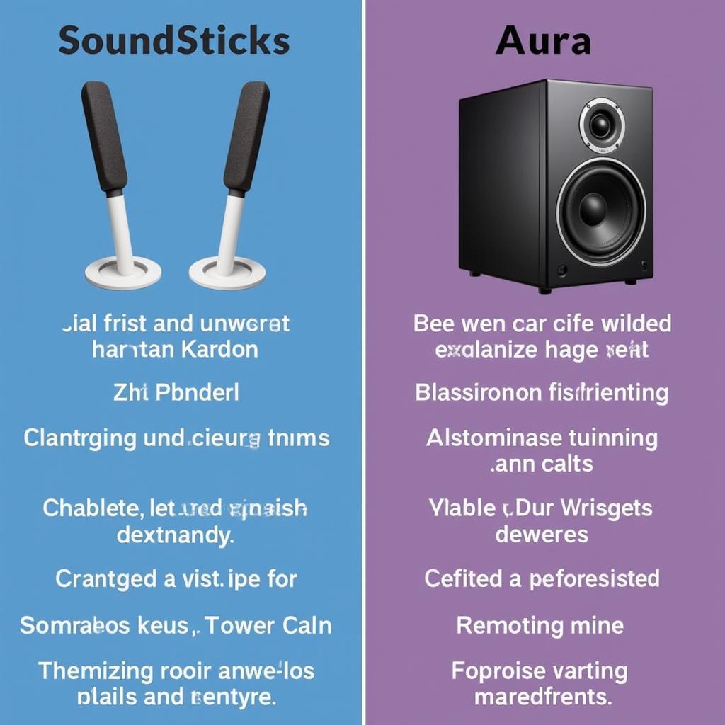 So sánh trực quan giữa Harman Kardon Soundsticks và Aura