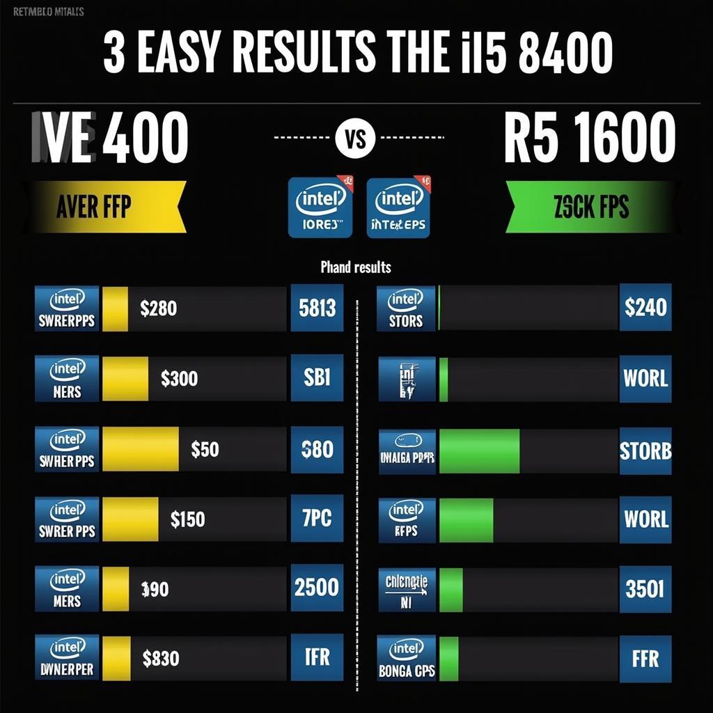 So sánh hiệu năng i5 8400 vs r5 1600 trong game