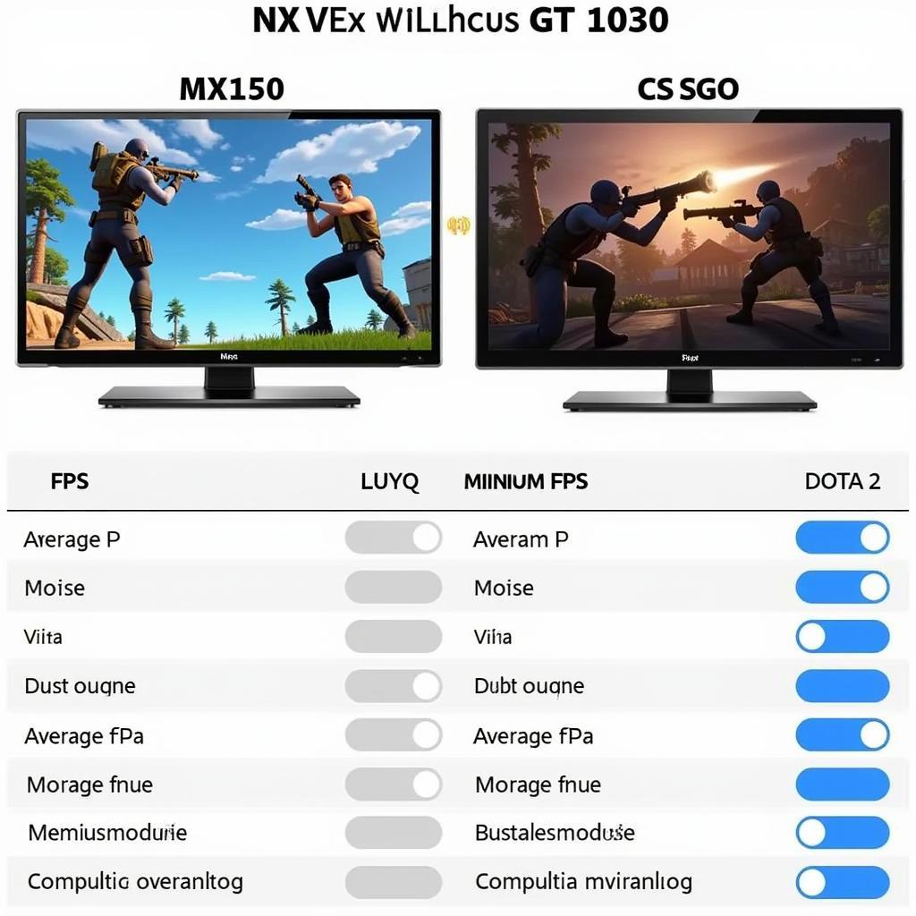 So sánh hiệu năng MX150 và GT 1030 trong game