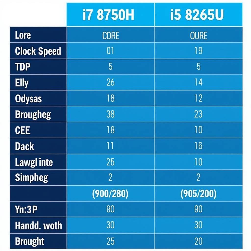 So sánh chi tiết i7 8750H và i5 8265U